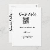 スキャンして注文スキャンQRコード追加Webサイトの電子メール ポストカード (正面/裏面)