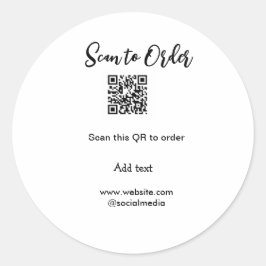 スキャンして注文スキャンQRコード追加Webサイトの電子メール ラウンドシール