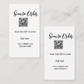 スキャンして注文スキャンQRコード追加Webサイトの電子メール 名刺 (正面/裏面)