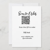 スキャンして注文スキャンQRコード追加Webサイトの電子メール 招待状 (裏面)