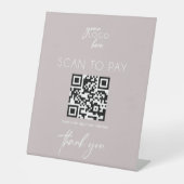 スキャンして赤面ピンクのビジネスサインを支払う 台座サイン (正面)