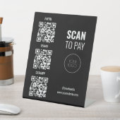 スキャンして3つのQRコードビジネスロゴ 台座サイン (インサイチュ)