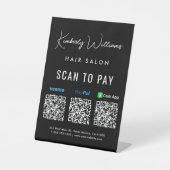 スキャンしてPaypal Venmo CashApp QRコードビジネス 台座サイン (正面)