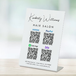 スキャンしてPaypal Venmo CashApp Zelle QRコード 台座サイン