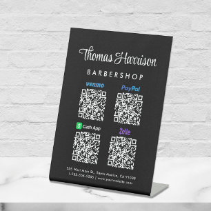 スキャンしてPaypal Venmo CashApp Zelle QRコード 台座サイン