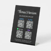 スキャンしてPaypal Venmo CashApp Zelle QRコード 台座サイン (正面)