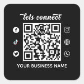 スキャンしてQRコードとカスタム文字 スクエアシール (正面)