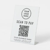 スキャンしてQRコードとロゴビジネスを支払う 台座サイン (正面)
