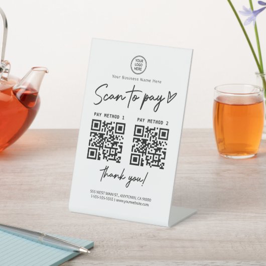 スキャンしてQrコードを支払う 台座サイン (インサイチュ)