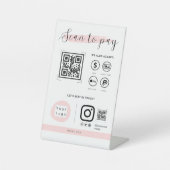 スキャンしてQRコードスキャン可能な支払いグラムを支払うガーリー 台座サイン (正面)