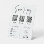 スキャンしてQRコードビジネスを支払う 台座サイン (正面)