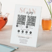 スキャンしてQRコードピンクモダンスクリプトビジネス 台座サイン (インサイチュ)