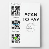 スキャンしてQRコードロゴ非接触署名を支払う フォトプラーク (正面)