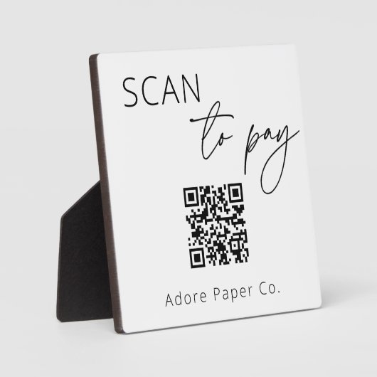 スキャンしてQRコード記号プレートを支払う フォトプラーク (正面)