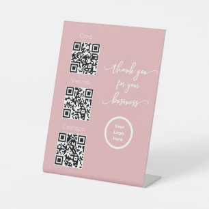 スキャンしてQRコード非接触署名を支払うサロン 台座サイン