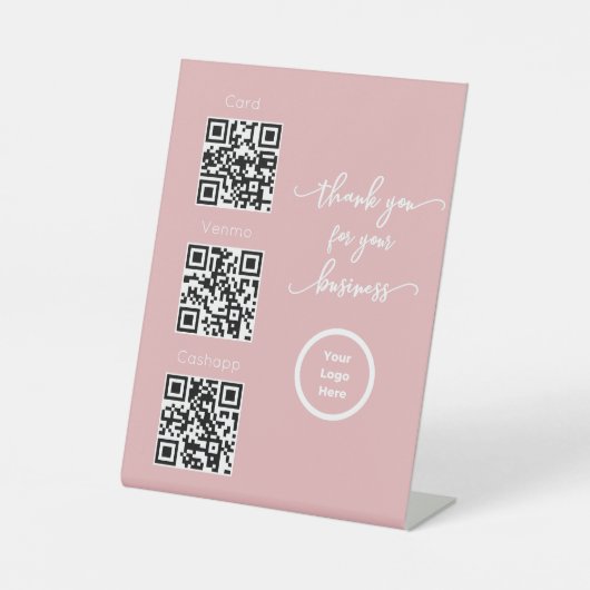 スキャンしてQRコード非接触署名を支払うサロン 台座サイン (正面)