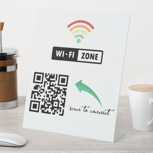 スキャンしてQRコードInternet Wifiネットワークに接続 台座サイン (インサイチュ)