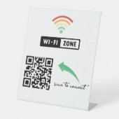 スキャンしてQRコードInternet Wifiネットワークに接続 台座サイン (正面)