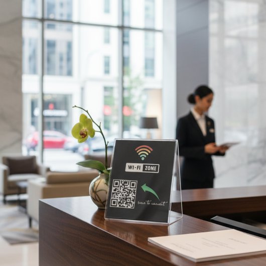 スキャンしてQRコードInternet Wifiネットワークに接続 台座サイン