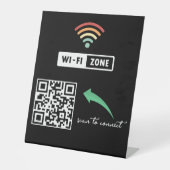 スキャンしてQRコードInternet Wifiネットワークに接続 台座サイン (正面)