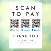 スキャンしてVenmo現金アプリPaypal 数々の QRコード ウィンドウサイン (シート3)