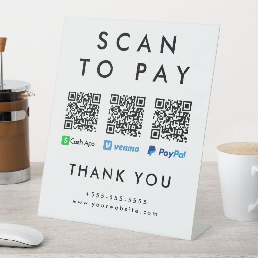 スキャンしてVenmo現金アプリPaypal 数々の QRコード 台座サイン (インサイチュ)