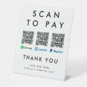 スキャンしてVenmo現金アプリPaypal 数々の QRコード 台座サイン (正面)