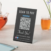 スキャンしてVenmo QRコードブラックを支払う 台座サイン (インサイチュ)