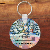 スキャンする,ホワイトクリスマスキーチェーン キーホルダー (正面)