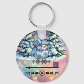 スキャンする,ホワイトクリスマスキーチェーン キーホルダー (正面)