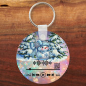 スキャンする,ホワイトクリスマスキーチェーン キーホルダー (裏面)