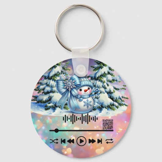 スキャンする,ホワイトクリスマスキーチェーン キーホルダー (裏面)