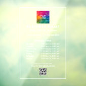 スキャンプライスリストQRコードロゴの営業時間シンプル ウィンドウサイン (シート3)