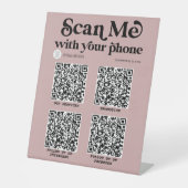 スキャンモダン可能なQRコードネットワークトレンディー記号 台座サイン (正面)