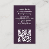 スキャン可能な紫とホワイトクリーナーの名刺 名刺 (正面)