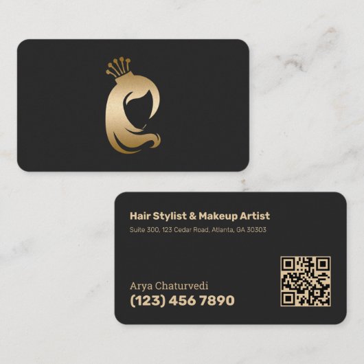 スキャン可能な美容師メイクアップアーティスト 名刺 (正面/裏面)