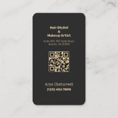 スキャン可能な美容師メイクアップアーティスト 名刺 (裏面)