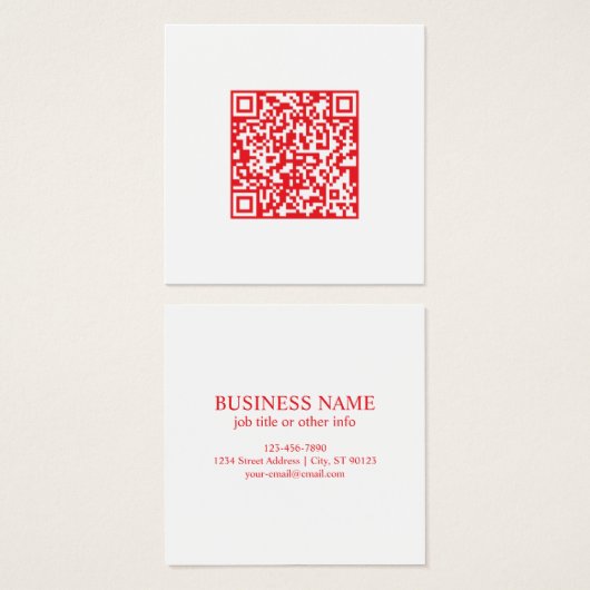 スキャン可能な赤(編集可能) QRコードの作成 (正面&裏面)