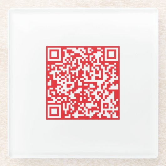 スキャン可能な赤（編集可能） QRコードの作成 ガラスコースター (正面)