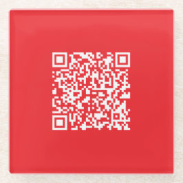 スキャン可能な赤（編集可能） QRコードの作成 ガラスコースター