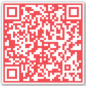 スキャン可能な赤（編集可能） QRコードの作成 シール (正面)