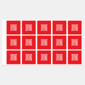 スキャン可能な赤（編集可能） QRコードの作成 ラベル (シート)