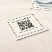 スキャン可能なBusiness用QRコードを即座に作成 スクエアペーパーコースター (アングル)