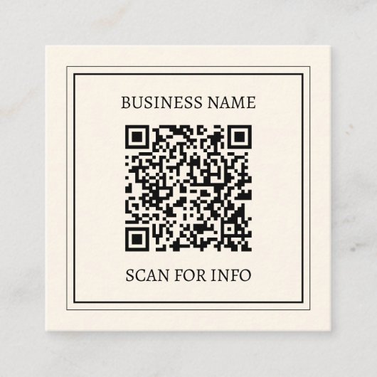 スキャン可能なBusiness用QRコードを即座に作成 スクエア名刺 (正面)