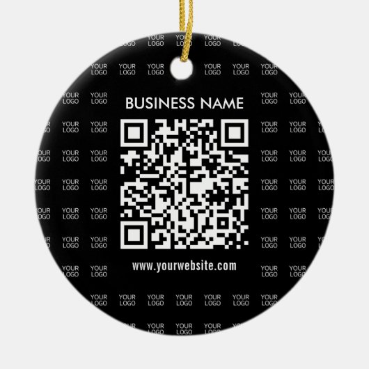 スキャン可能なQRコードとロゴパターンを瞬時に作成 セラミックオーナメント (正面)