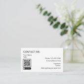 スキャン可能なQRコードのビジネス連絡カード コーリングカード (スタンド正面)