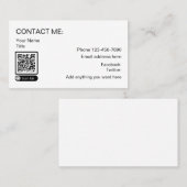 スキャン可能なQRコードのビジネス連絡カード コーリングカード (正面/裏面)