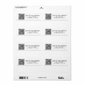 スキャン可能なQRコードの作成 |モダン差出人住所 ラベル (フルシート)