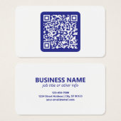 スキャン可能なQRコードの作成 | 編集可能ダークブルー (正面&裏面)