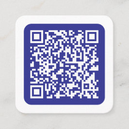 スキャン可能なQRコードの作成 | 編集可能ダークブルー スクエア名刺